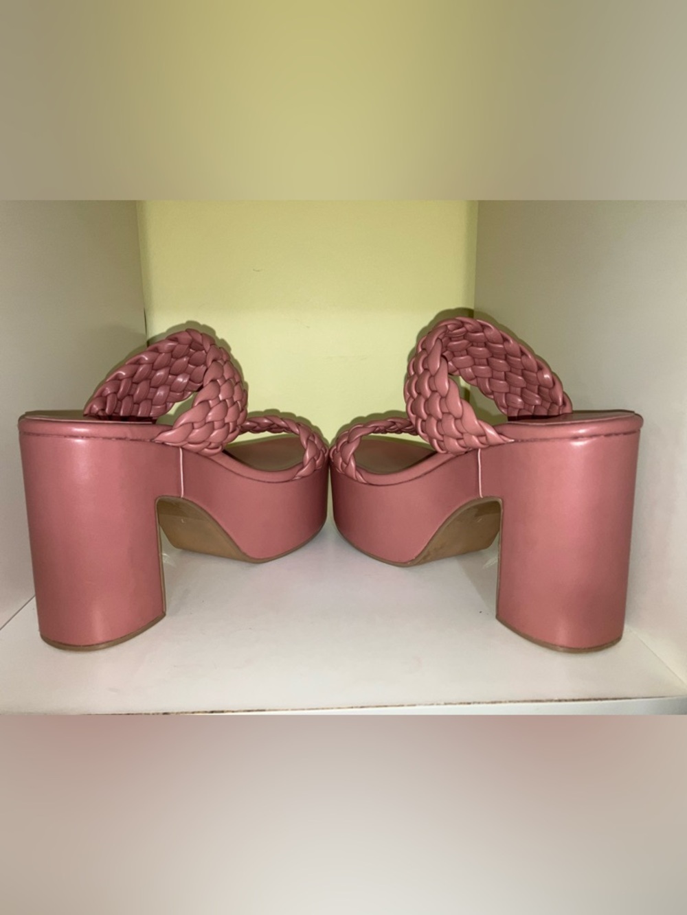 Jeffrey Campbell sexy boho pink extra high chunky platform heels sandals sz 7 - Picture 4 of 6